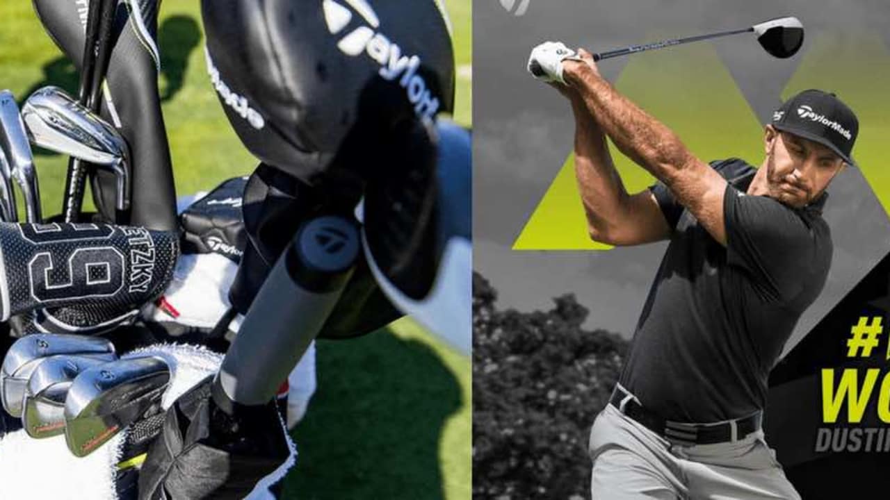 Für Dustin Johnson geht es mit TaylorMade an die Weltspitze. Sein komplettes Equipment gibt's hier im Blick ins Bag. (Foto: twitter.com/TaylorMadeGolf)