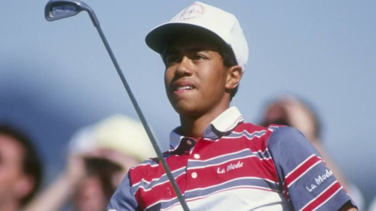 Tiger Woods bei seinem ersten PGA-Tour-Auftritt im Riviera Country Club im Jahr 1992.