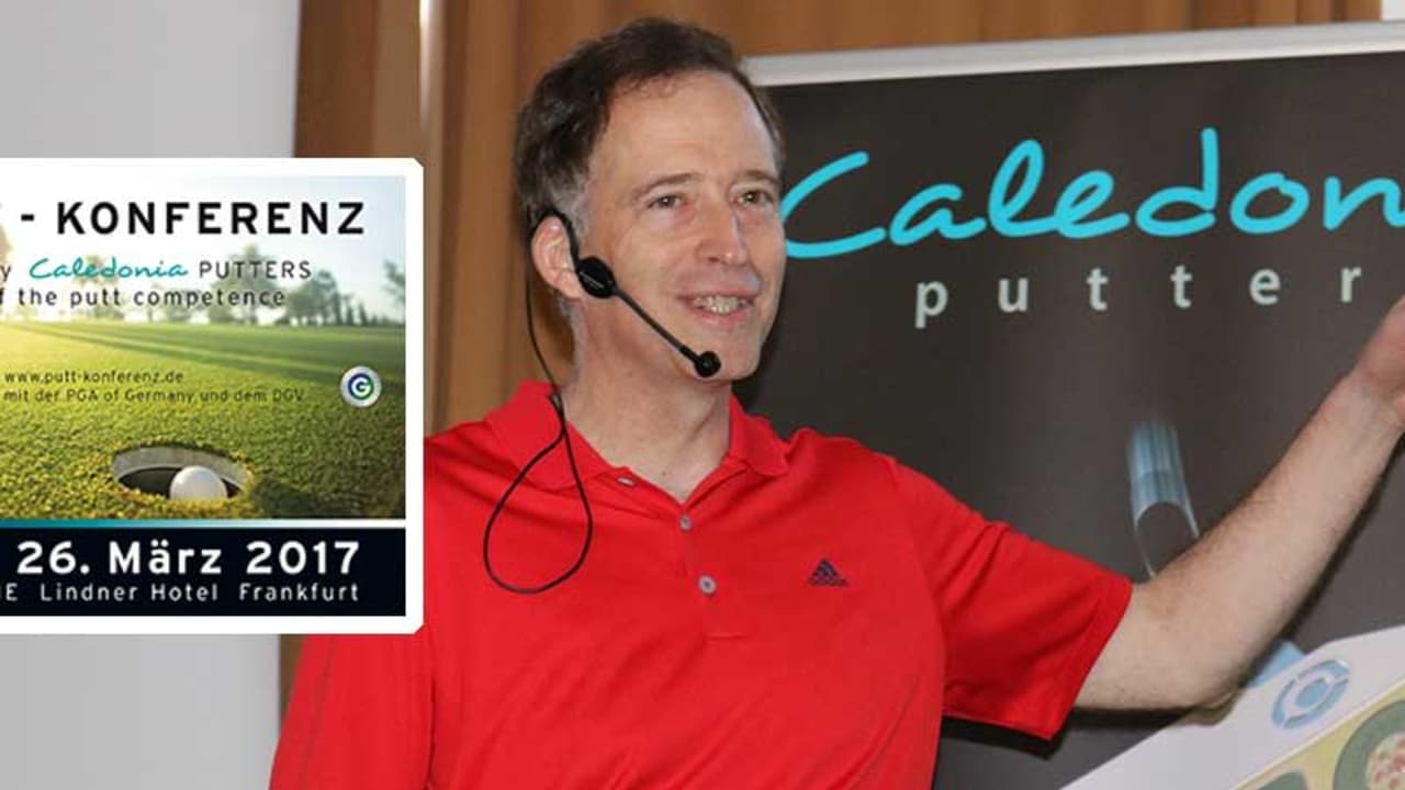 Bestseller Autor Mark Broadie sprach auf der 1. Putt-Konferenz in Frankfurt (Main) über die Bedeutung von Statistiken im kurzen Spiel. (Foto: Golf Post)