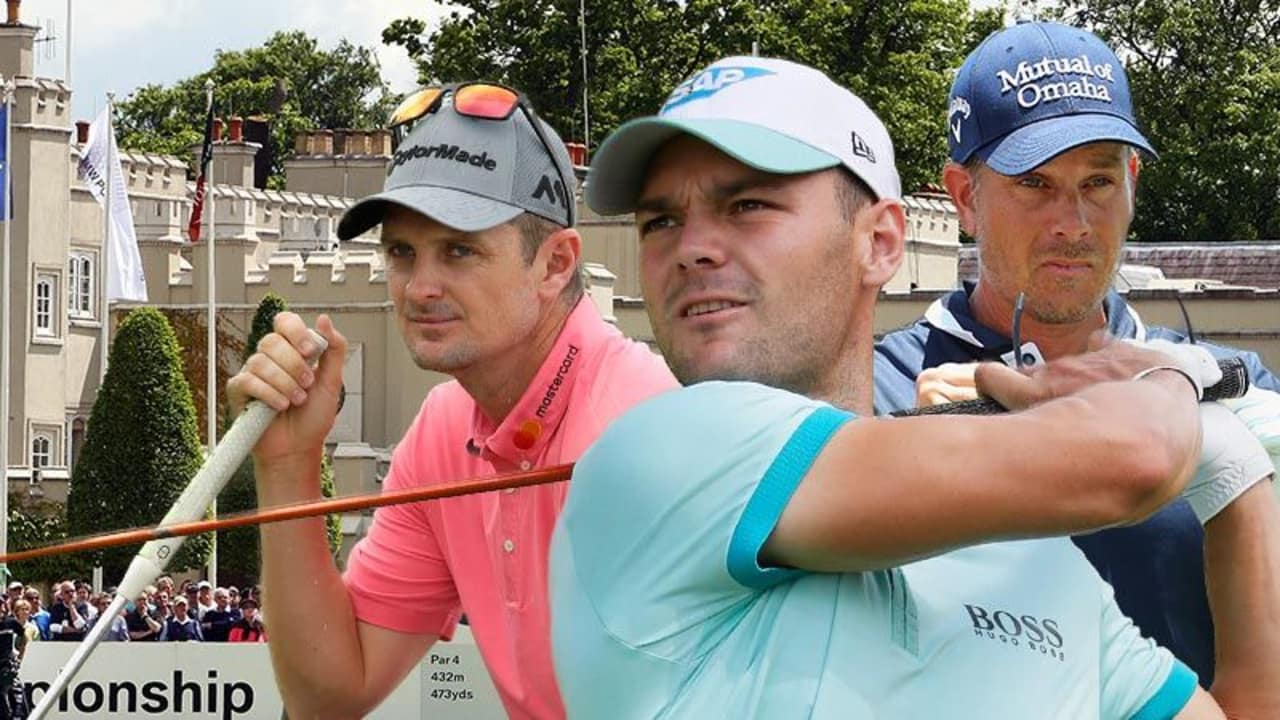 Justin Rose, Martin Kaymer und Henrik Stenson (v.l.) gehören im neu gestalteten Wentworth Golf Club zu den Favoriten auf den Sieg bei der BMW PGA Championship.