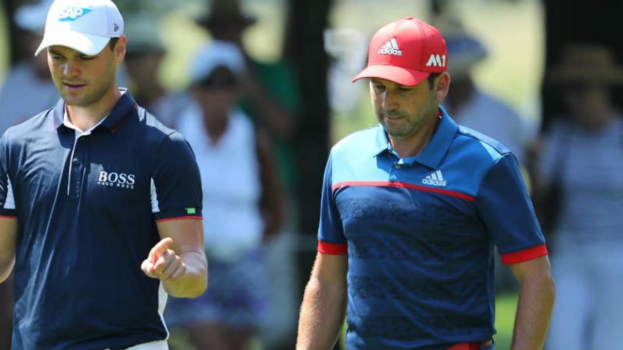Martin Kaymer (l.) erwischte zum Auftakt der BMW International Open einen durchwachsenen Tag, Sergio Garcia spielte sich bogeyfrei weit nach vorne.