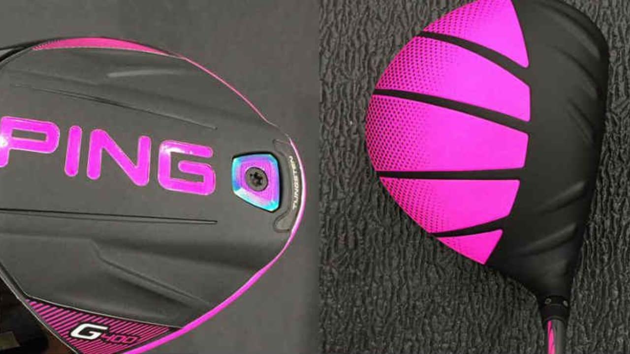 Pretty in Pink: Bubba Watson mit dem neuen Ping G400 gesichtet. (Foto: Twitter/@golf_com)