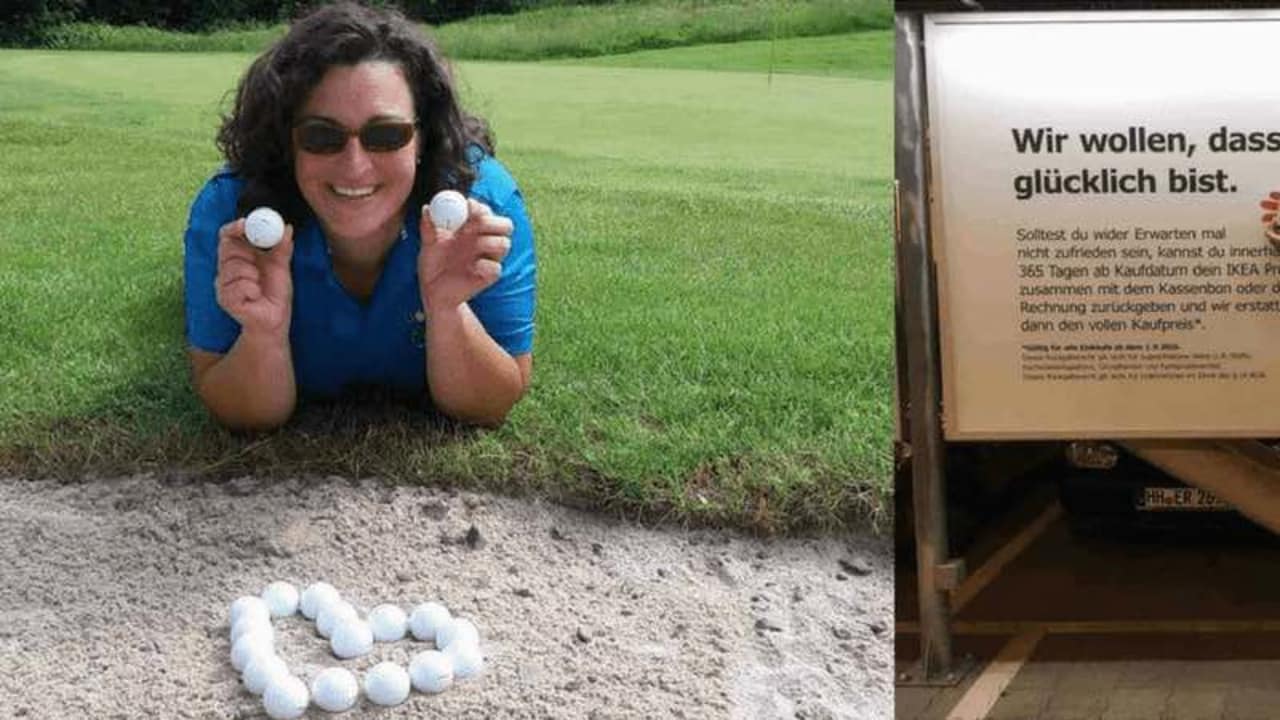 Nur zwei der zehn Golf Post Golfball Produkttester, die sich mit dem TaylorMade TP5 und TP5x zufrieden ablichten ließen. (Foto: Nicole Fuchs/Christian Lübcke)