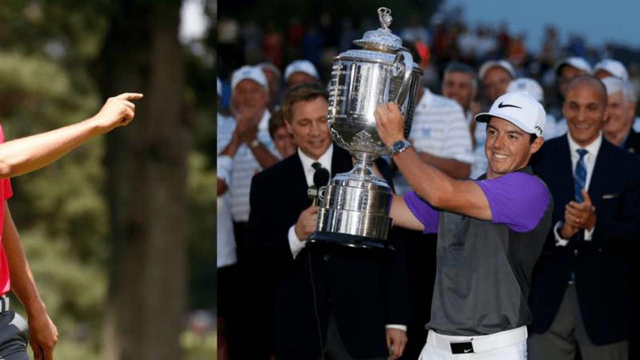 Jordan Spieth (li.) schiebt den zweimaligen PGA Championship Sieger Rory McIlroy die Favoritenrolle für das letzte major des Jahres zu. (Foto: Getty)