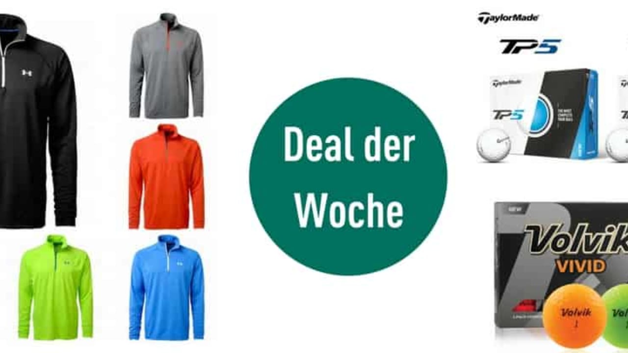 Sichern Sie sich im Deal der Woche Golfkleidung für kalte Tage und neue Golfbälle. (Foto: Under Armour/Volvik/TaylorMade)