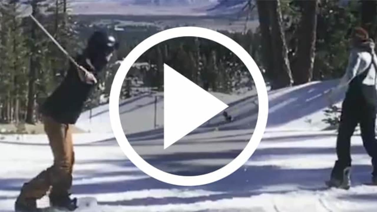 Snowboard Trickshot Golf Video Tania Tare