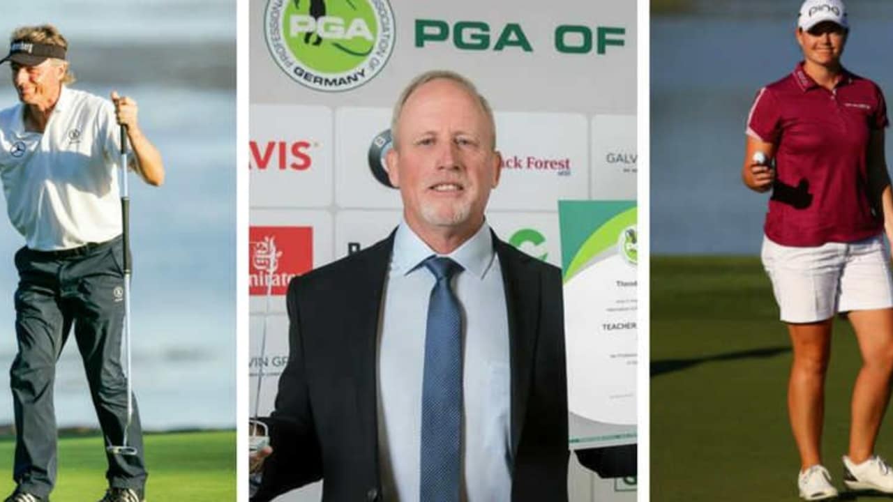 Bernhard Langer, Ted Long und Caroline Masson - sie alle drei haben bei den PGA Awards in Kassel abgeräumt. (Foto: Getty / Facebook: PGAGermany)