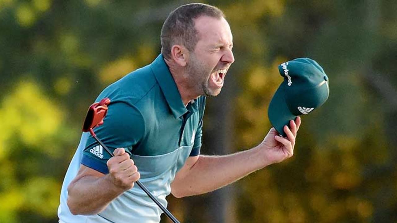 Sergio Garcia jubelt nach dem Gewinn seines ersten Majortitels. (Foto: Getty)