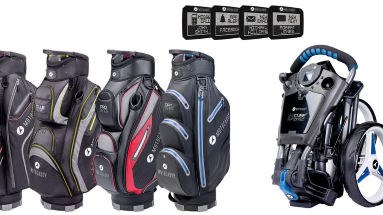 Vier neue Bags und den Push-Trolley 2.0 sollen den Markt kräftig aufwirbeln. (Foto: MotoCaddy)