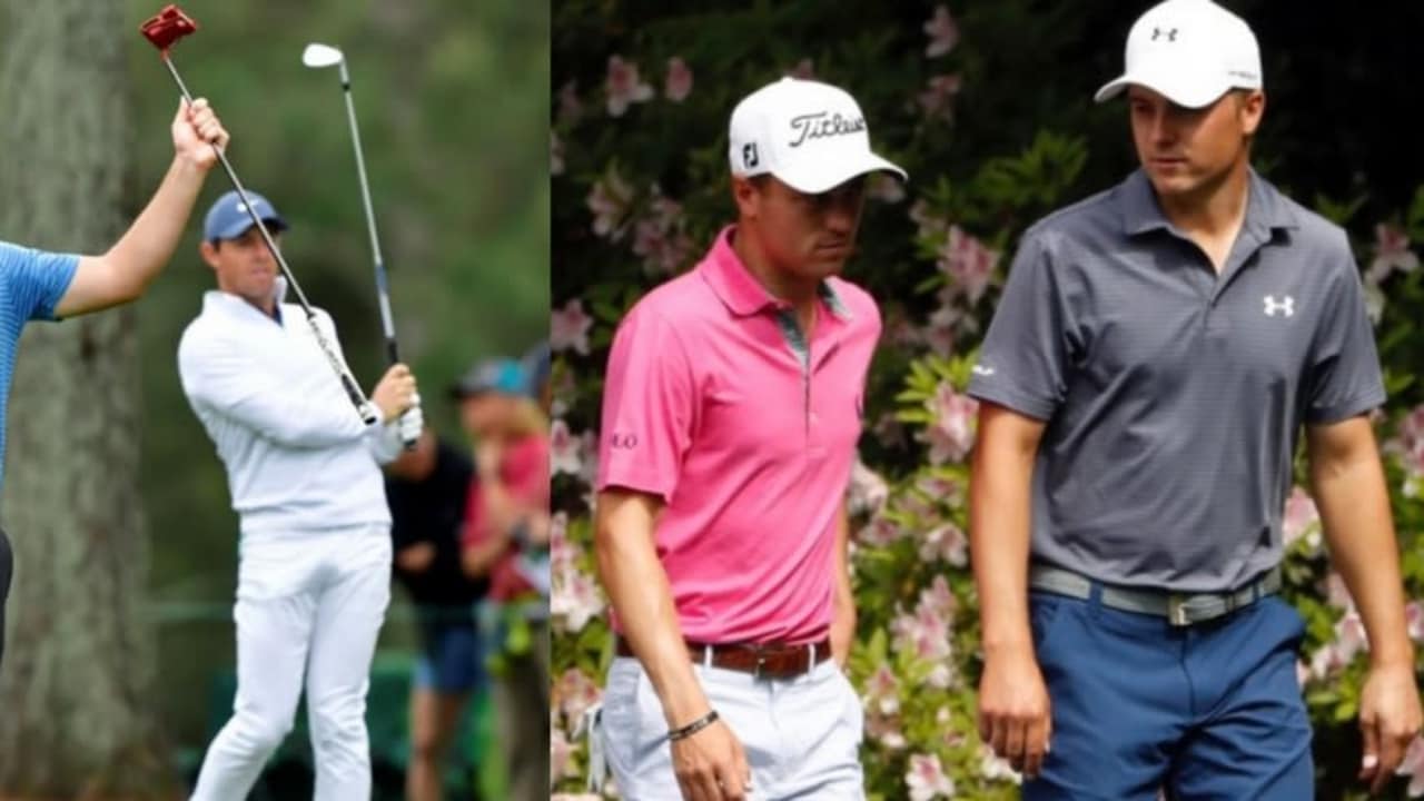 Beim US Masters 2018 geht es für einige Profis neben dem Grünen Jackett auch um die Spitzenposition in der Weltrangliste. (Foto: twitter.com/NFLCommentary / twitter.com/JonRahmpga)