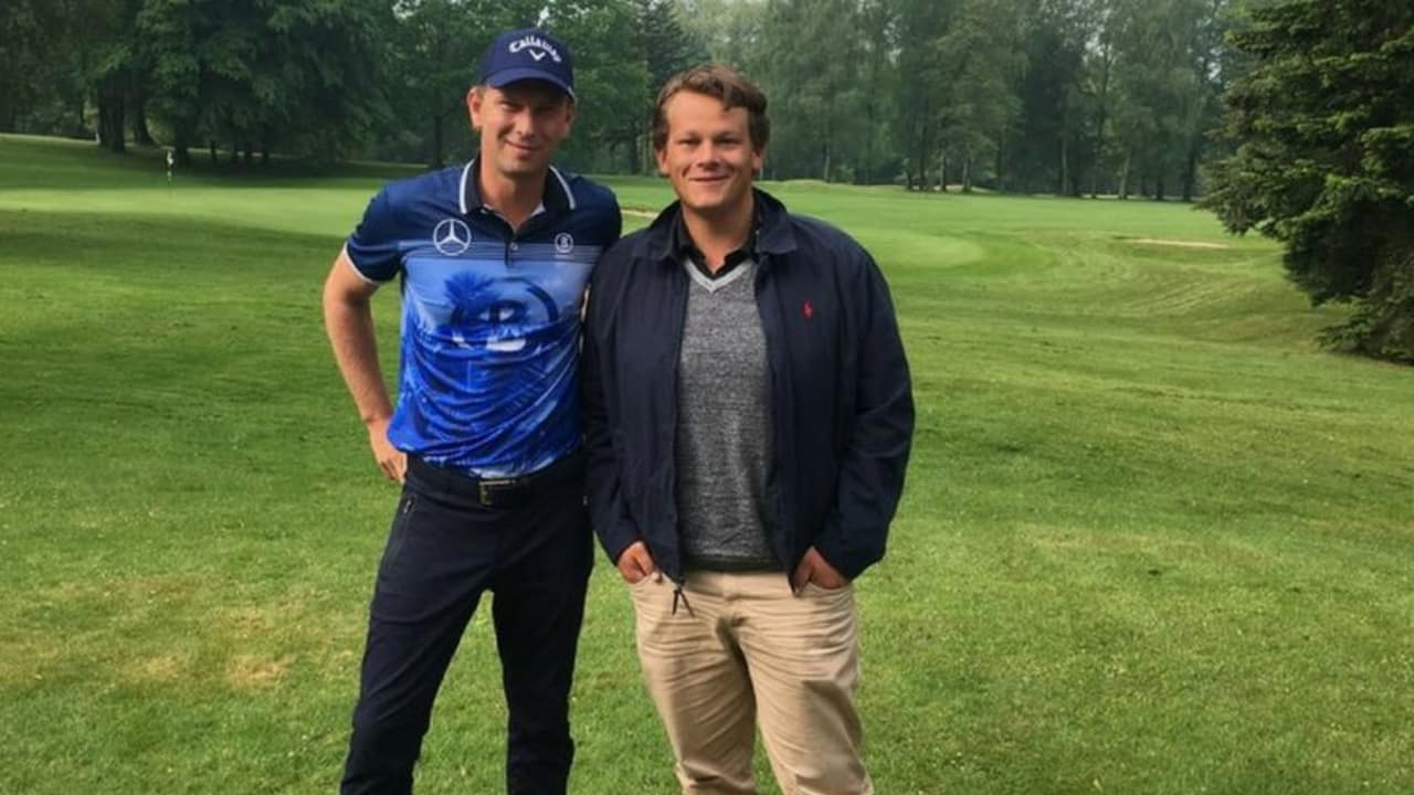 Golf Post Redakteur Robin Bulitz (re.) traf sich mit dem deutschen European-Tour-Profi Marcel Siem zum Interview im Düsseldorfer GC. (Foto: Golf Post)