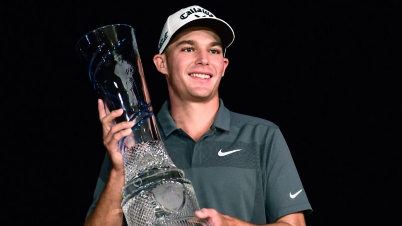 Ein strahlender Sieger und erstmaliger PGA Tour Champion: Aaron Wise. (Foto: Twitter/@PGATOUR)