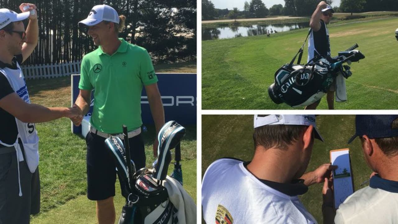 Gof Post User Max durfte bei der Porsche European Open Marcel Siems Tasche tragen. (Foto: Golf Post)