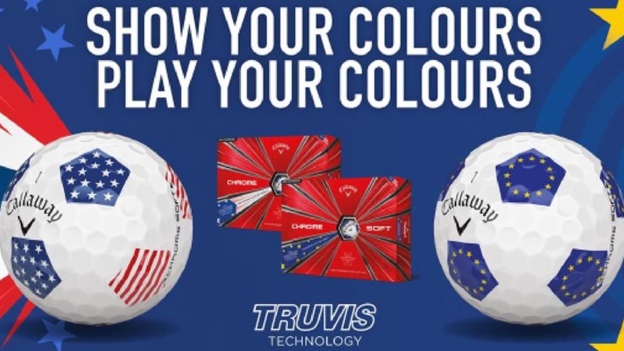 Der Callaway Chrome Soft Golfball kommt passend zum anstehenden Ryder Cup in Teamfarben daher. (Foto: Callaway)