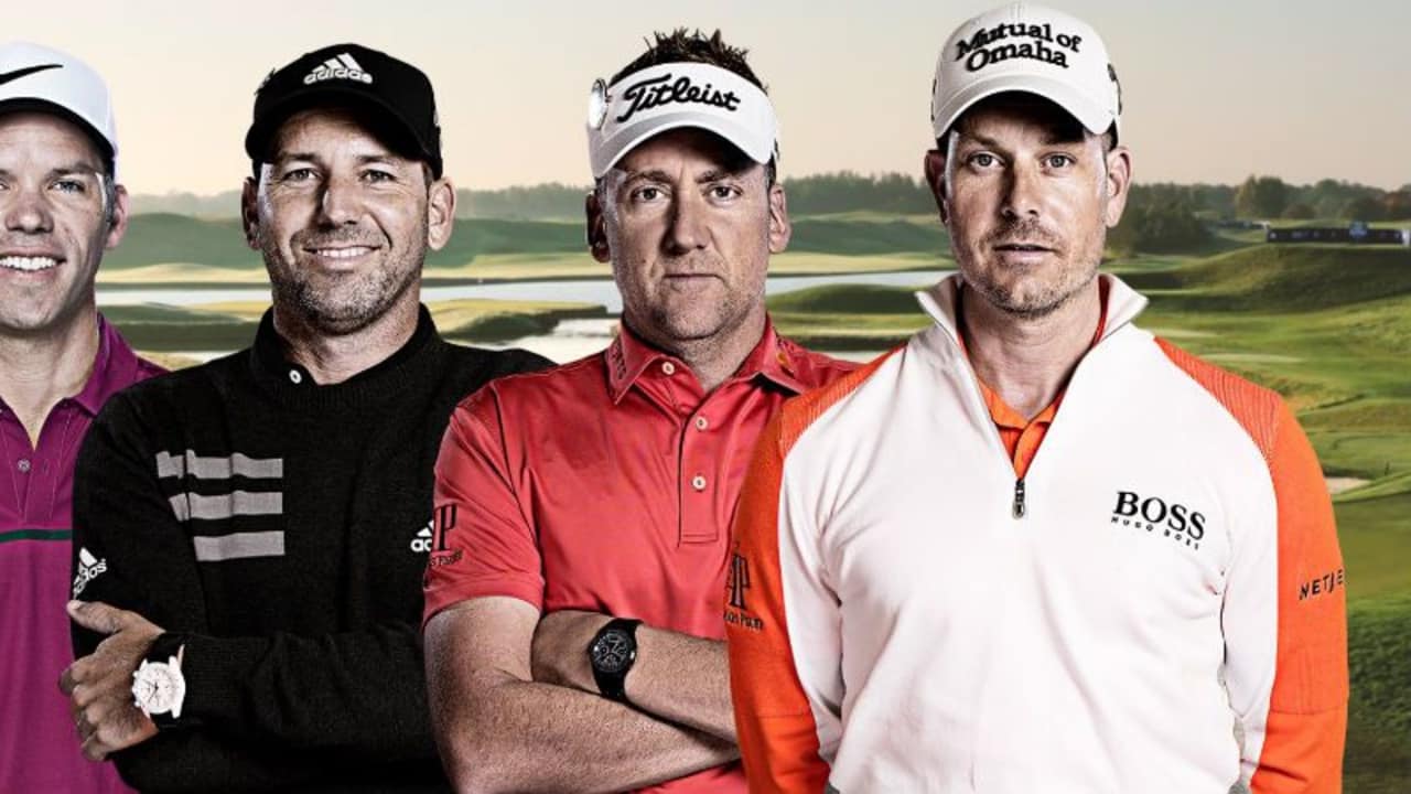 Paul Casey, Sergio Garcia, Ian Poulter und Henrik Stenson sind die vier Wildcard Picks von Thomas Björn für den Ryder Cup 2018. (Foto: Twitter/@SkySportsGolf)