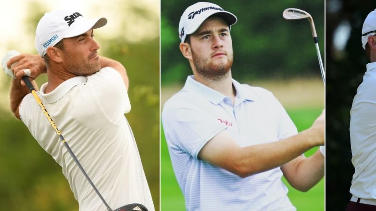 Florian Fritsch, Max Schmitt und Philipp Mejow sicherten sich bei der Irish Challenge einen Platz in den Top 20. (Fotos: Getty u. Instram/@maxschmittgolf)