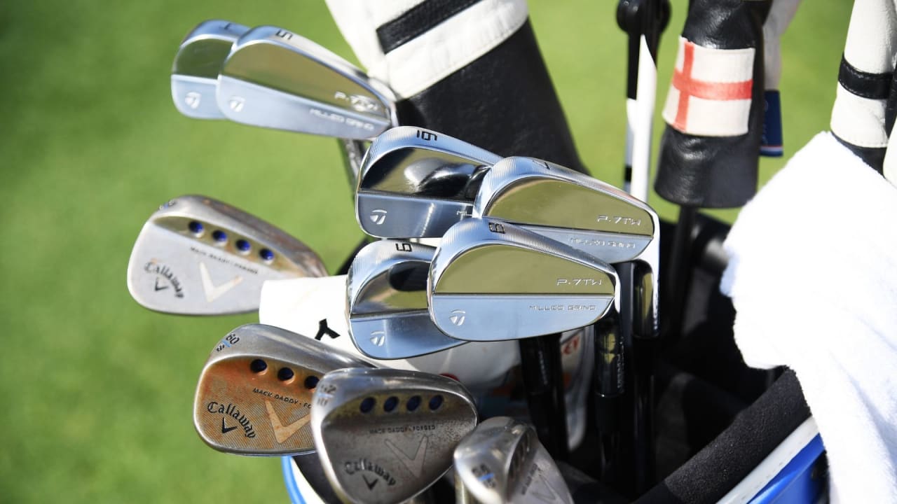 Die neuen Eisen von Tommy Fleetwood mit der Aufschrift