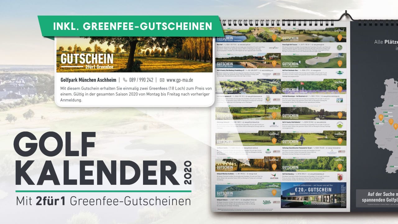Schnappen Sie sich den Golfkalender 2020 und sichern sich 2für1 Greenfee-Gutscheine. (Foto: Golf Post)