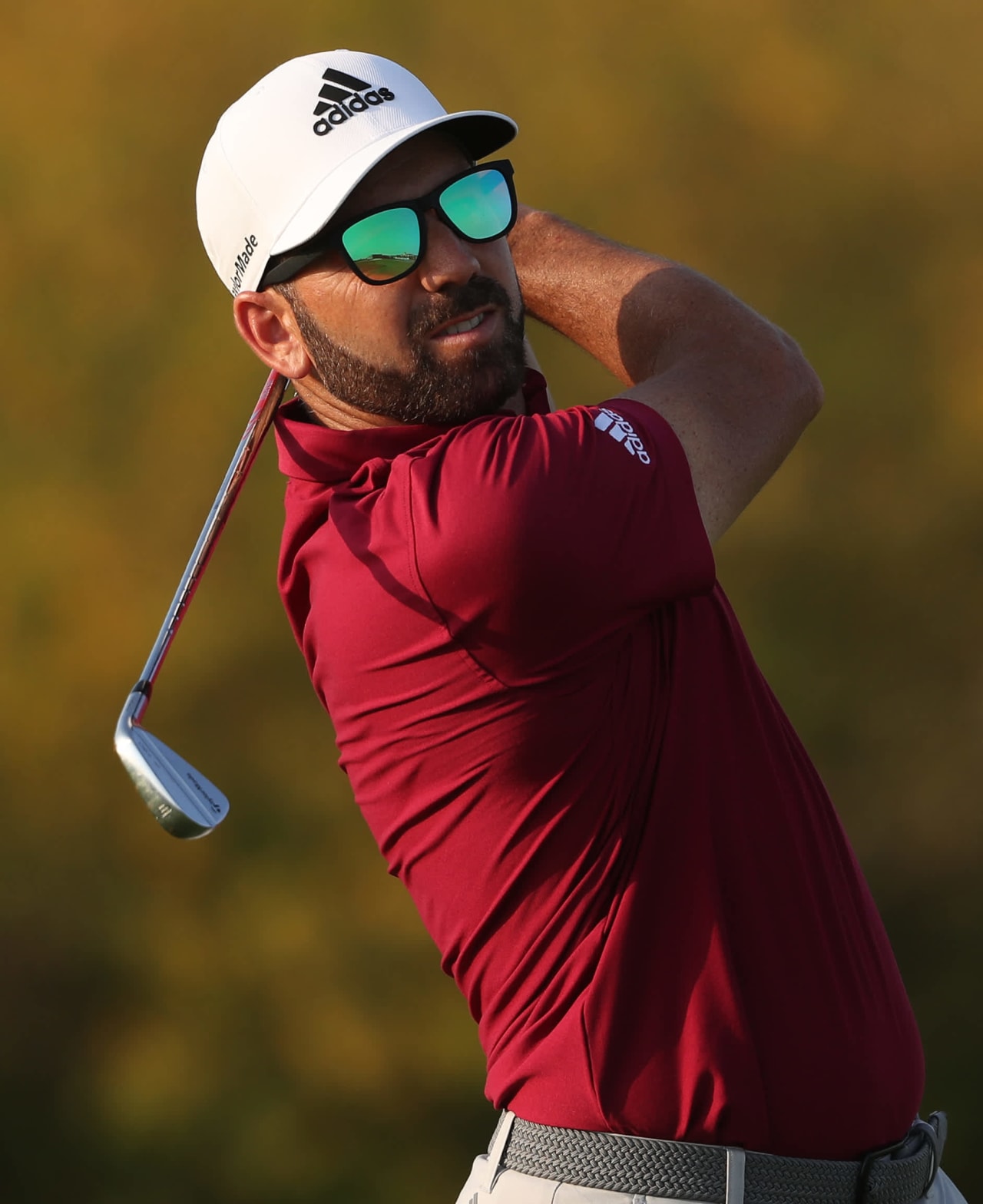 AL MUROOJ, SAUDI ARABIA - FEBRUARY 03: Sergio Garcia of Spain plays his second shot on the 18th hole during day one of the PIF Saudi International at Royal Greens Golf & Country Club on February 03, 2022 in Al Murooj, Saudi Arabia. (Photo by Oisin Keniry/Getty Images)