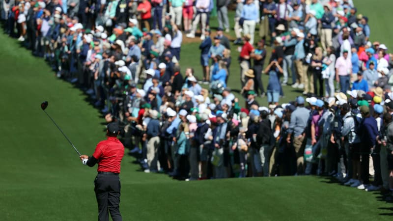 US Masters 2022: Tiger Woods in red on Sunday