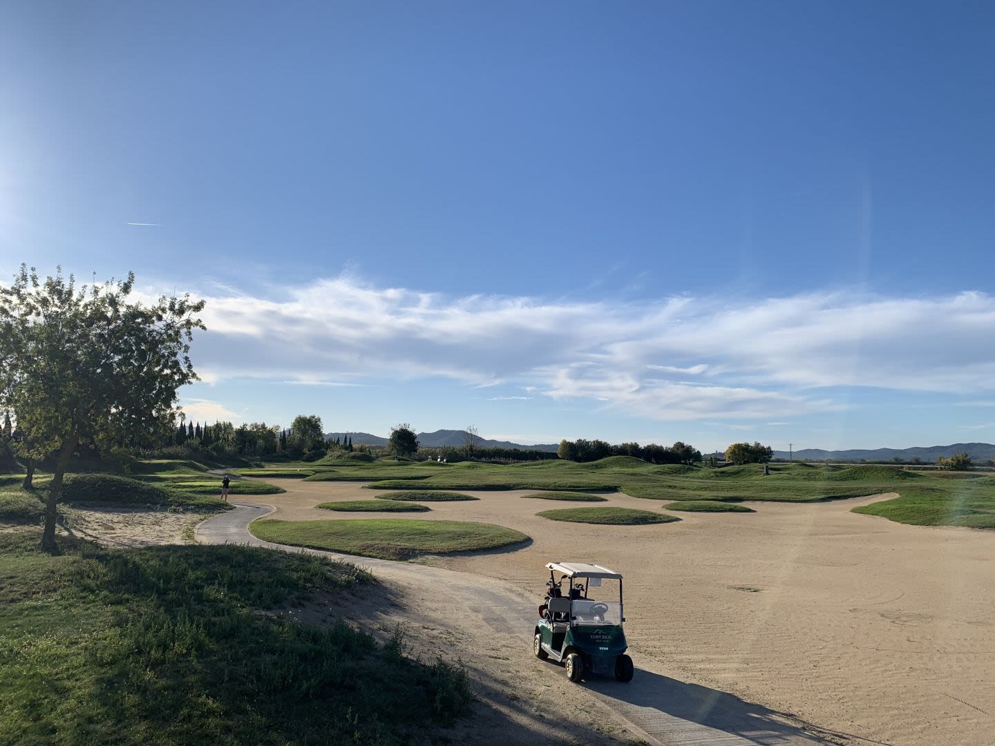 A view of Hole 6 Par 3, Hcp 15 of 159m at the Links Course of Empordà Golf.
