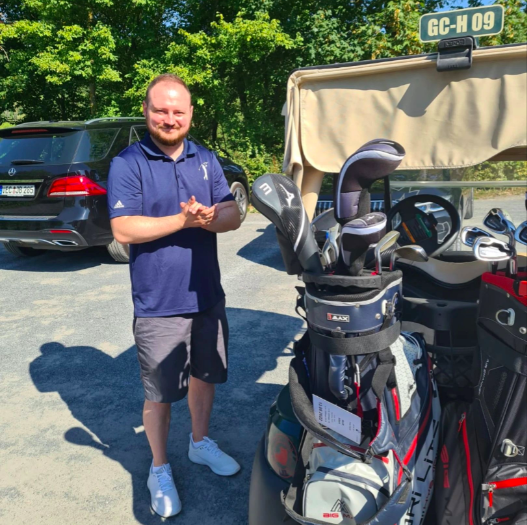Albert im Golfclub Hardenberg bei einer Privatrunde.