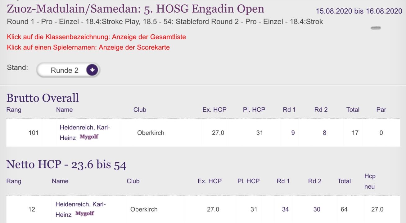 Golf Engadin St. Moritz AG, Golfanlage Samedan