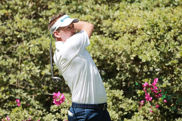 MEXICO CITY, MEXICO - FEBRUARY 23: Ian Poulter of England plays his shot from the fourth tee during the third round of World Golf Championships-Mexico Championship at Club de Golf Chapultepec on February 23, 2019 in Mexico City, Mexico. (Photo by Hector Vivas/Getty Images)