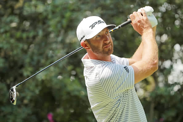 MEXICO CITY, MEXICO - FEBRUARY 23: Dustin Johnson of the United States plays his shot from the fourth tee during the third round of World Golf Championships-Mexico Championship at Club de Golf Chapultepec on February 23, 2019 in Mexico City, Mexico. (Photo by Hector Vivas/Getty Images)
