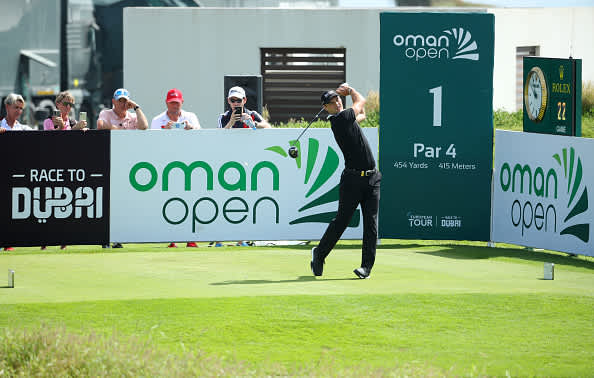 MUSCAT, OMAN - MARCH 01: Martin Kaymer of Germany tees off from the 1st during Day Four of the Oman Open at Al Mouj Golf Complex on March 01, 2020 in Muscat, Oman. (Photo by Warren Little/Getty Images)