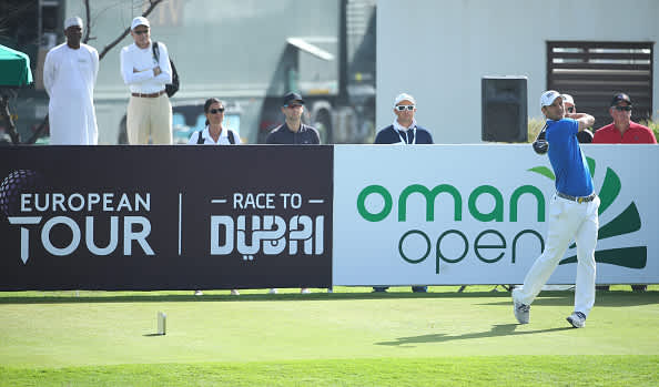 MUSCAT, OMAN - FEBRUARY 29:   Martin Kaymer of Germany tees off on the first hole during the third round of the Oman Open at Al Mouj Golf on February 29, 2020 in Muscat, Oman. (Photo by Warren Little/Getty Images)