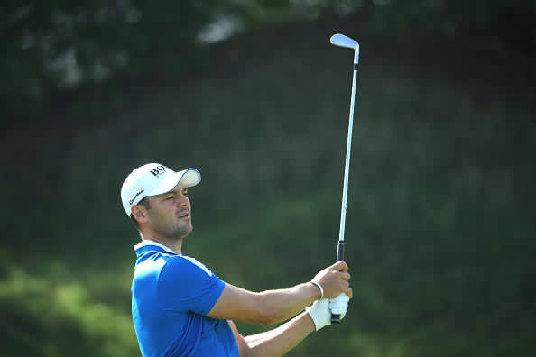MUSCAT, OMAN - FEBRUARY 29:   Martin Kaymer of Germany play his second shot into the first green during the third round of the Oman Open at Al Mouj Golf on February 29, 2020 in Muscat, Oman. (Photo by Warren Little/Getty Images)