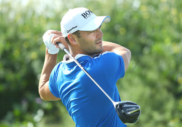 MUSCAT, OMAN - FEBRUARY 29:   Martin Kaymer of Germany tees off on the second hole during the third round of the Oman Open at Al Mouj Golf on February 29, 2020 in Muscat, Oman. (Photo by Warren Little/Getty Images)