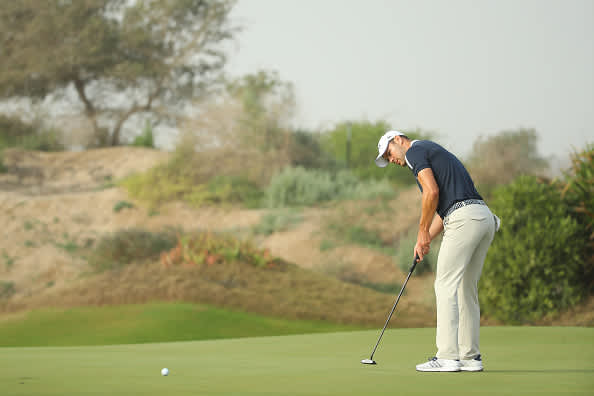 MUSCAT, OMAN - FEBRUARY 27: Martin Kaymer of Germany putts on the 11th green during Day 1 of the Oman Open at Al Mouj Golf Complex on February 27, 2020 in Muscat, Oman. (Photo by Warren Little/Getty Images)