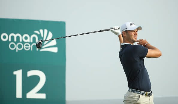 MUSCAT, OMAN - FEBRUARY 27: Martin Kaymer of Germany tees off on the 12th hole during Day 1 of the Oman Open at Al Mouj Golf Complex on February 27, 2020 in Muscat, Oman. (Photo by Warren Little/Getty Images)