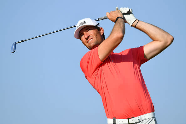 ATZENBRUGG, AUSTRIA - JULY 10: Sebastian Heisele of Germany tee off on the 18th hole during day two of the Austrian Open at Diamond Country Club on July 10, 2020 in Atzenbrugg, Austria. (Photo by Stuart Franklin/Getty Images)