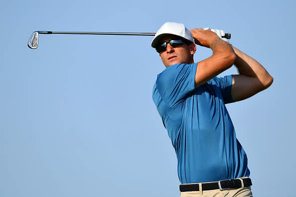 ATZENBRUGG, AUSTRIA - JULY 10: Leonhard Astl of Austria plays his tee shot on the 18th hole during day two of the Austrian Open at Diamond Country Club on July 10, 2020 in Atzenbrugg, Austria. (Photo by Stuart Franklin/Getty Images)