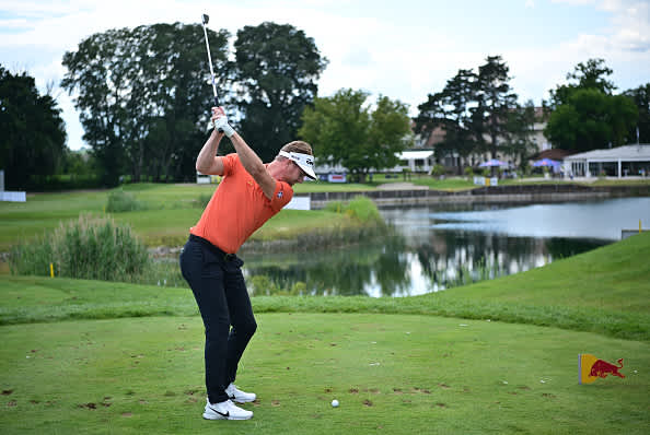 ATZENBRUGG, AUSTRIA - JULY 12: Will Besseling of The Netherlands hits his tee-shot on the 18th hole during day four of the Austrian Open at Diamond Country Club on July 12, 2020 in Atzenbrugg, Austria. (Photo by Stuart Franklin/Getty Images)