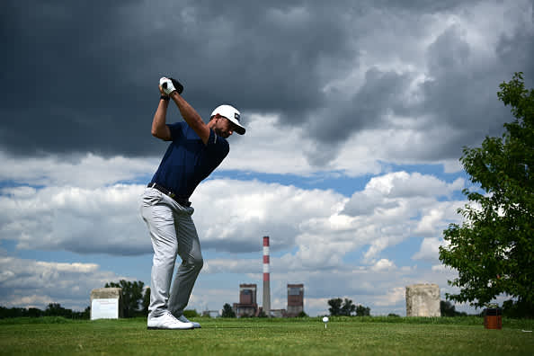 ATZENBRUGG, AUSTRIA - JULY 12: Sebastian Garcia Rodriguez of Spain hits his tee-shot on the seventh hole during day four of the Austrian Open at Diamond Country Club on July 12, 2020 in Atzenbrugg, Austria. (Photo by Stuart Franklin/Getty Images)