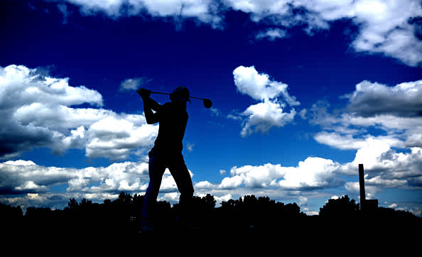 ATZENBRUGG, AUSTRIA - JULY 12: Nicolai von Dellingshausen of Germany hits his tee-shot on the tenth hole during day four of the Austrian Open at Diamond Country Club on July 12, 2020 in Atzenbrugg, Austria. (Photo by Stuart Franklin/Getty Images)
