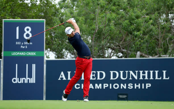 MALELANE, SOUTH AFRICA - NOVEMBER 27: Lorenzo Gagli of Italy on the 18th tee during the second round of the Alfred Dunhill Championship at Leopard Creek Country Golf Club on November 27, 2020 in Malelane, South Africa. (Photo by Warren Little/Getty Images)