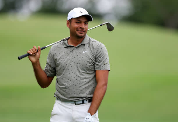 MALELANE, SOUTH AFRICA - NOVEMBER 27: Julian Suri of the USA on the 18th hole during the second round of the Alfred Dunhill Championship at Leopard Creek Country Golf Club on November 27, 2020 in Malelane, South Africa. (Photo by Richard Heathcote/Getty Images)