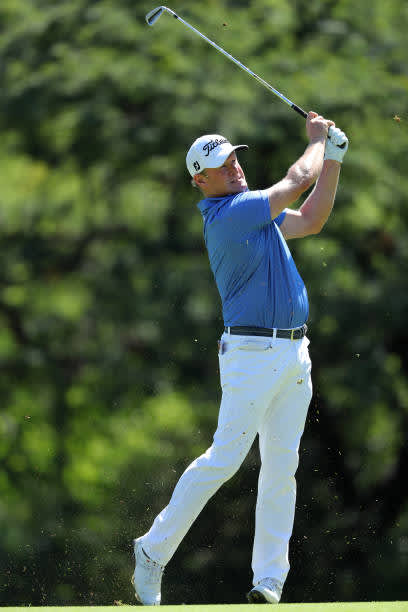 SUN CITY, SOUTH AFRICA - DECEMBER 06: Jamie Donaldson of Wales hits his second shot on the 12th hole during the final round of the South African Open at Gary Player CC on December 6, 2020 in Sun City, South Africa. (Photo by Warren Little/Getty Images)