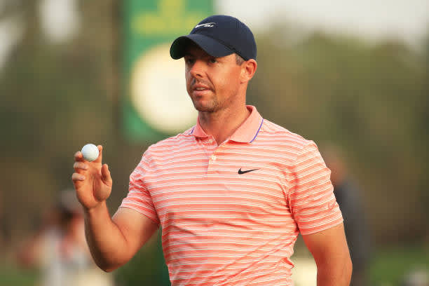ABU DHABI, UNITED ARAB EMIRATES - JANUARY 23: Rory McIlroy of Northern Ireland reacts on the 18th green during Day Three of the Abu Dhabi HSBC Championship at Abu Dhabi Golf Club on January 23, 2021 in Abu Dhabi, United Arab Emirates. (Photo by Andrew Redington/Getty Images)