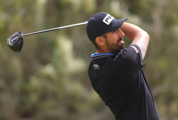 DOHA, QATAR - MARCH 13: Matthieu Pavon of France tees off on the seventh hole during the third round of the Commercial Bank Qatar Masters at Education City Golf Club on March 13, 2021 in Doha, Qatar. (Photo by Warren Little/Getty Images)