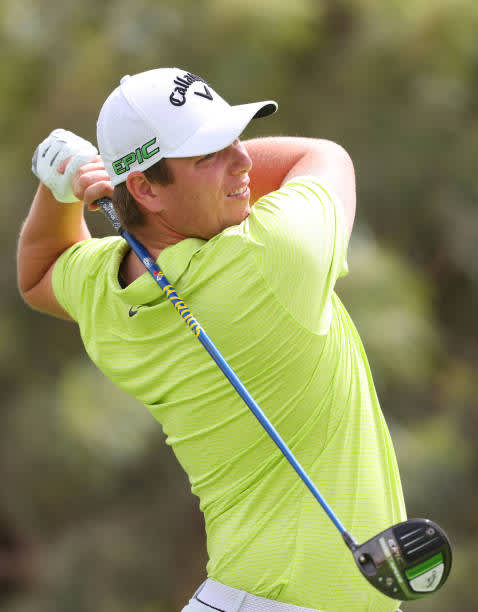 DOHA, QATAR - MARCH 13: Callum Shinkwin of England tees off on the seventh hole during the third round of the Commercial Bank Qatar Masters at Education City Golf Club on March 13, 2021 in Doha, Qatar. (Photo by Warren Little/Getty Images)