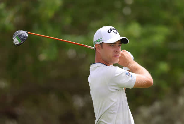 DOHA, QATAR - MARCH 13: Guido Migliozzi of Italy tees off on the seventh hole during the third round of the Commercial Bank Qatar Masters at Education City Golf Club on March 13, 2021 in Doha, Qatar. (Photo by Warren Little/Getty Images)