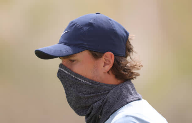 DOHA, QATAR - MARCH 13: Thomas Pieters of Belgium looks on during the third round of the Commercial Bank Qatar Masters at Education City Golf Club on March 13, 2021 in Doha, Qatar. (Photo by Warren Little/Getty Images)