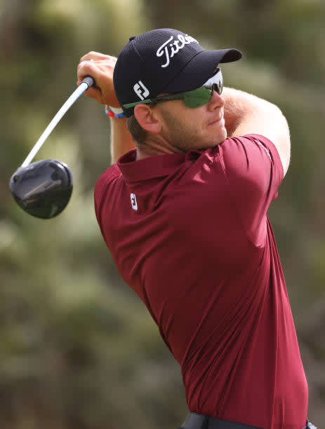 DOHA, QATAR - MARCH 13: Joachim B. Hansen of Denmark tees off on the seventh hole during the third round of the Commercial Bank Qatar Masters at Education City Golf Club on March 13, 2021 in Doha, Qatar. (Photo by Warren Little/Getty Images)