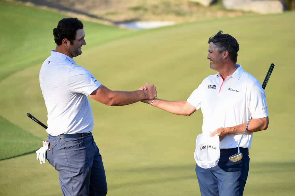 Jon Rahm & Ryan Palmer
Hier beim WGC-Dell Match Play im März waren sie noch Konkurrenten - mit dem besseren Ausgang für den Spanier. Bei der Zurich Classic of New Orleans gehen Jon Rahm und Ryan Palmer als Sieger von 2019 und somit als Titelverteidiger und Mitfavoriten an den Abschlag.